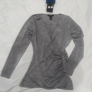 White House Black Market Silver Shirt